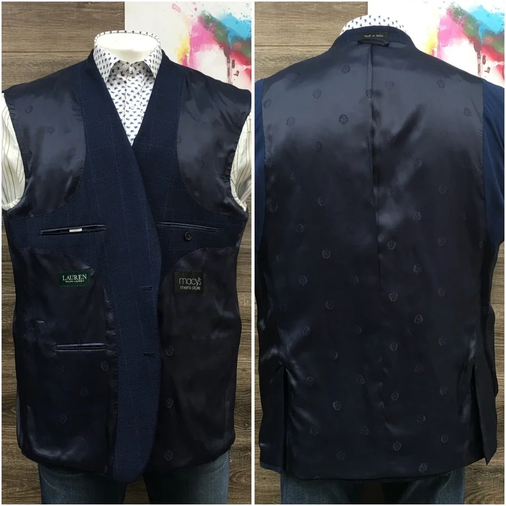 RALPH LAUREN Mens Wool Blazer Sport Coat Casual Jacket Size 48R Classic Suit